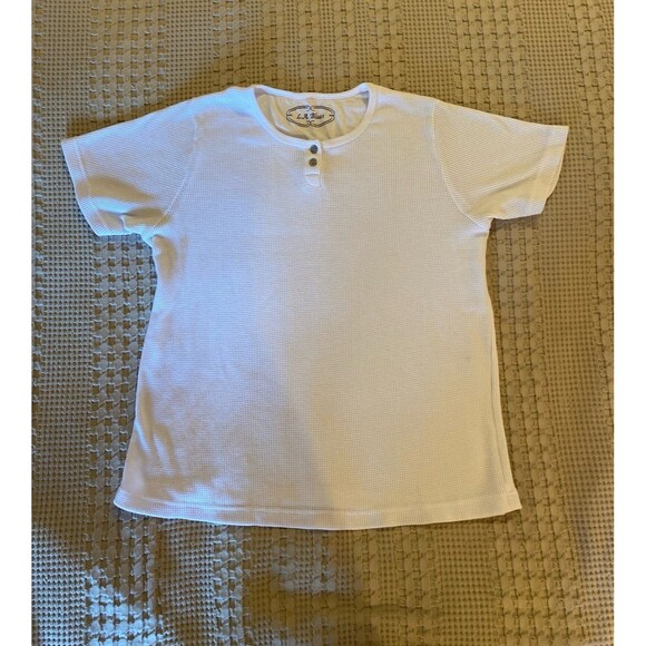LA Blues Womens Top White Size 18-20 Shirt Stretches Henley  Fabric Short Sleeve - Picture 10 of 11